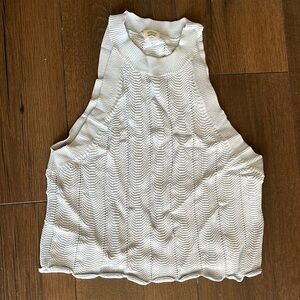 Aritzia high neck knit scallop tank